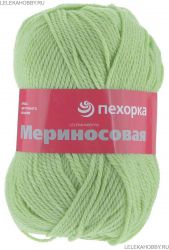 Пряжа ПЕХОРКА Мериносовая // 023 // 193 // Светлый салат