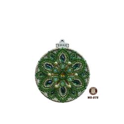 Набор для вышивания бисером WoodStitch "Новогодний шар-15" с декоративными элементами 10х11, WS-075