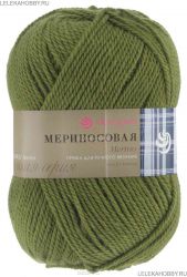 Пряжа ПЕХОРКА Мериносовая // 023 // 252 // Зеленый горошек