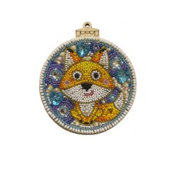 Набор для вышивания бисером WoodStitch "Новогодний шар-6" с декоративными элементами 10х11, WS-065