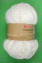 Пряжа ПЕХОРКА Осенняя // 085 // 01 // Белый