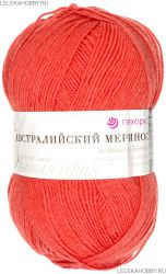 Пряжа ПЕХОРКА Австралийский меринос // 001 // 396 // Настурция