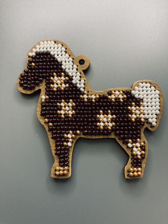 Сами с усамми. Набор для вышивания "Пони шоколадный с золотом" 7,5х7,5 см, арт. С189-03