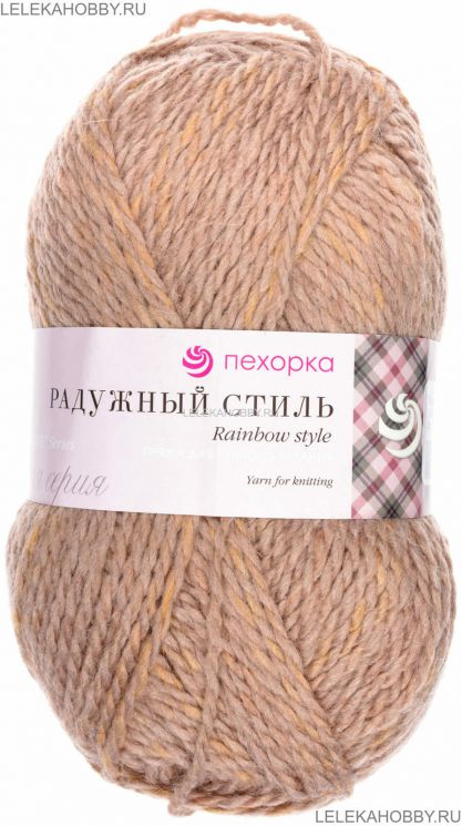 Пряжа ПЕХОРКА Радужный стиль // 097 // 1038 // Мулине бежевый/листопад