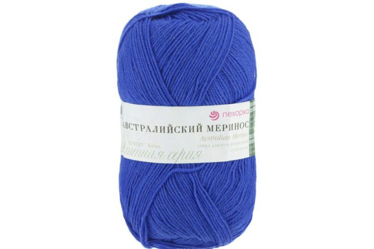 Пряжа ПЕХОРКА Австралийский меринос // 001 // 491 // Ультрамарин