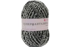 Пряжа ПЕХОРКА Супер фантазийная // 075 // 101М // Черно-белый