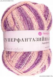 Пряжа ПЕХОРКА Супер фантазийная // 075 // 1021 // Розово-сиреневый меланж