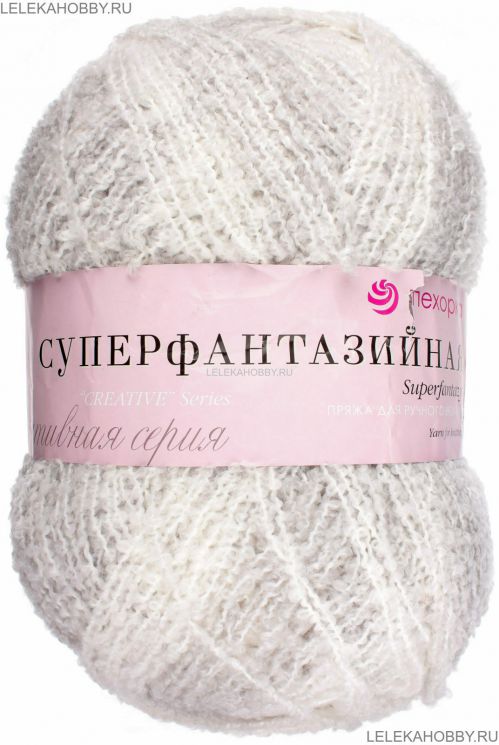 Пряжа ПЕХОРКА Супер фантазийная // 075 // 386 // Светло-серый меланж