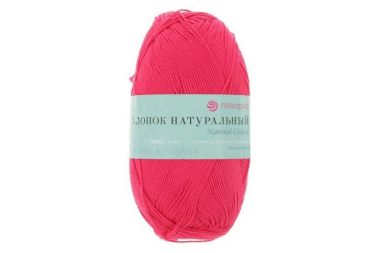 Пряжа ПЕХОРКА Хлопок натуральный 425м // 037 // 439 // Малиновый