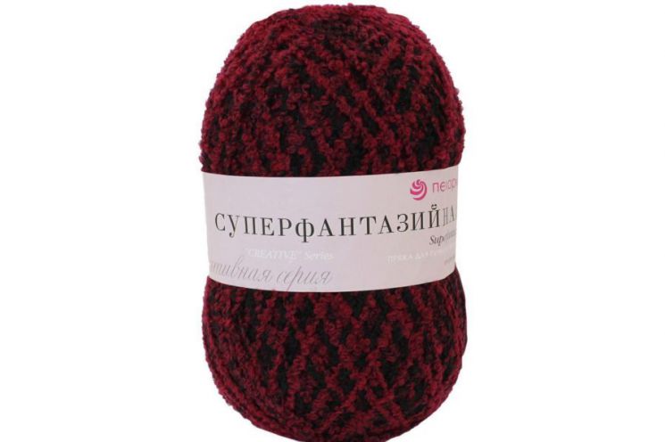 Пряжа ПЕХОРКА Супер фантазийная // 075 // 724 М // Фуксия/черный
