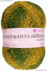 Пряжа ПЕХОРКА Супер фантазийная // 075 // 764 // Зелёный меланж