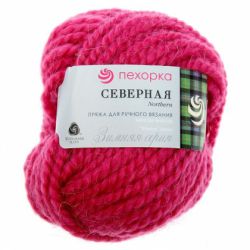 Пряжа ПЕХОРКА Северная // 056 // 439 // Малиновый