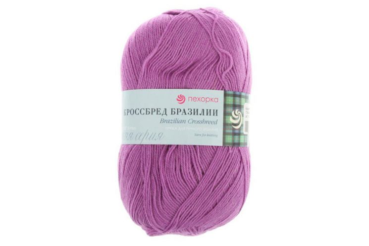 Пряжа ПЕХОРКА Кроссбред Бразилии // 020 // 179 // Фиалка