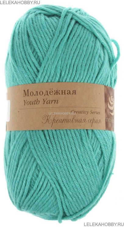 Пряжа ПЕХОРКА Молодёжная // 092 // 581 // Светлый изумруд